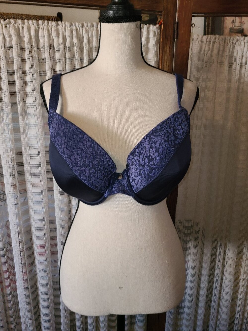Le Mystere Safari T-Shirt Plunge UW Bra Blue Size 36G Lightly Padded Underwire